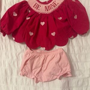 Red and Pink Heart Baby Outfit